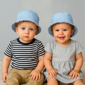 🌞Baby Gap Blue & White Pinstripe Sun Hat - Unisex (NWT, Size 4 Years) 🌞